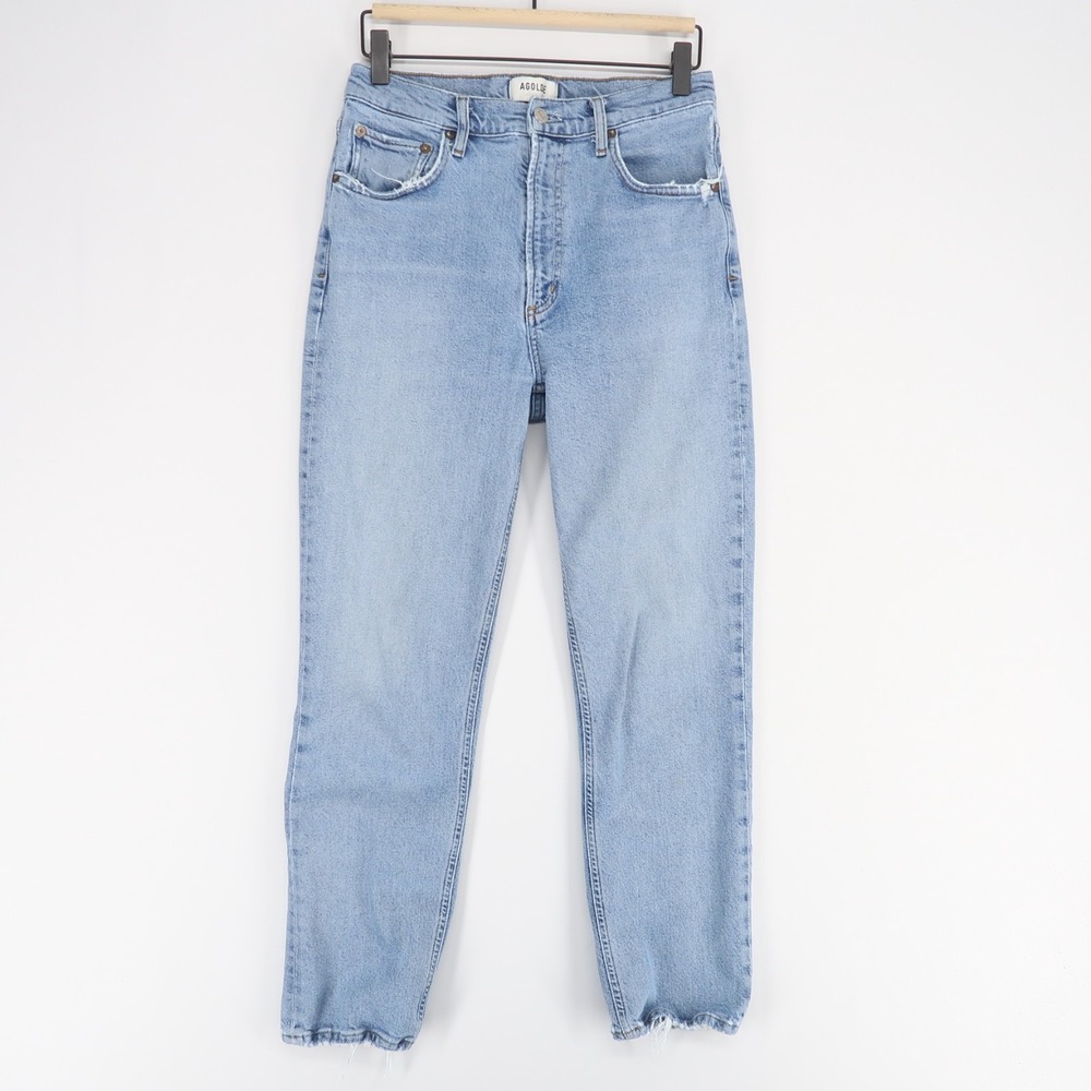 Agolde Women's Straight Leg Jeans in Light Blue Wash